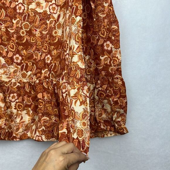 Nicole Miller 100% Linen Boho faux wrap skirt with pockets Size Large - Picture 3 of 10